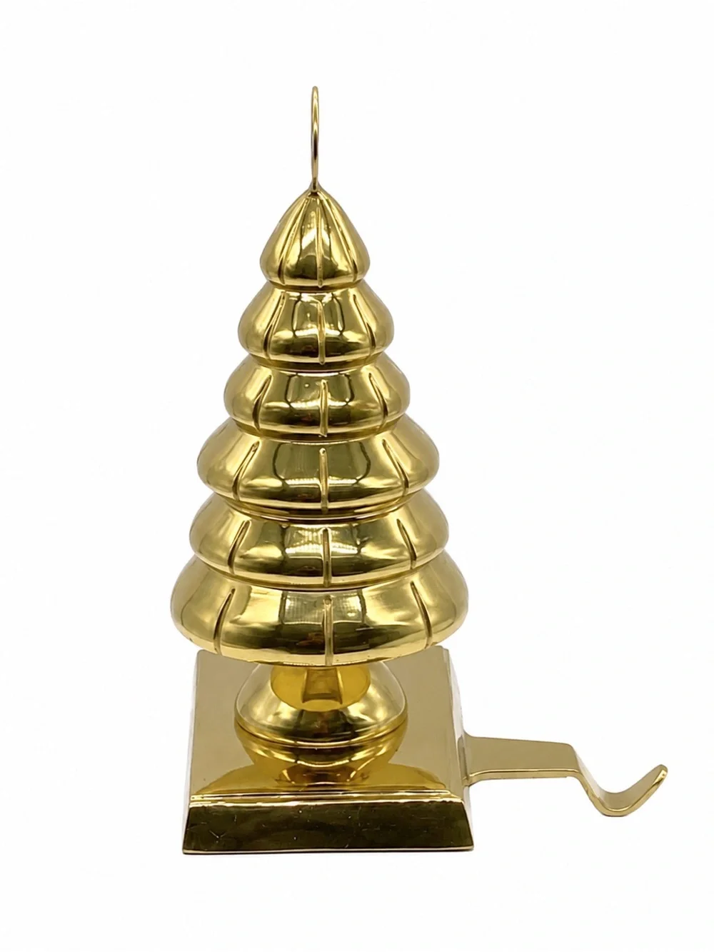 Heavy Polished Brass Christmas Tree Stocking Holder – Mantel Hook